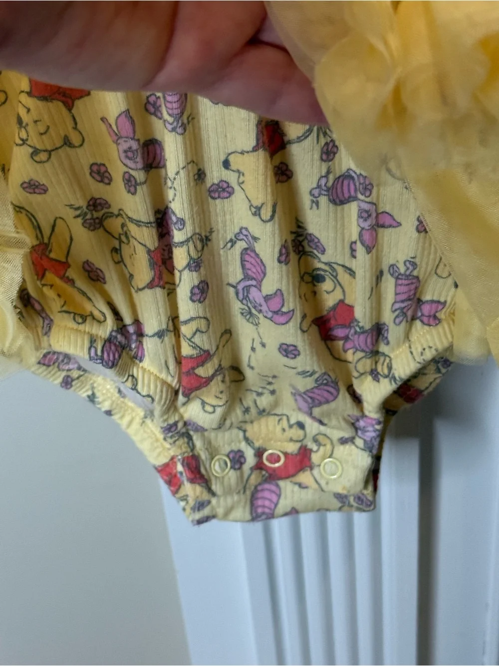 Disney Yellow Winnie the Pooh Tulle Tutu Bodysuit 18 months